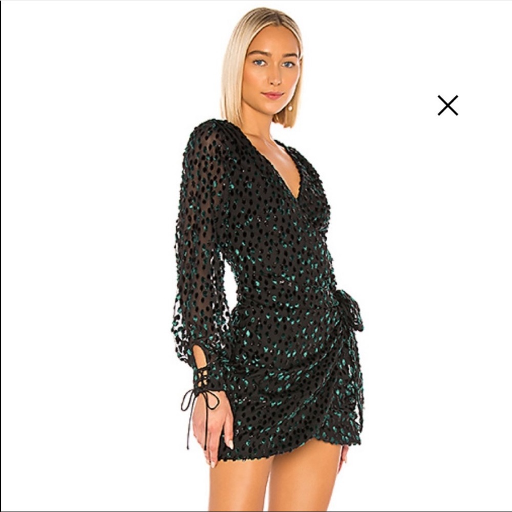 Green and black LPA dress